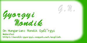 gyorgyi mondik business card